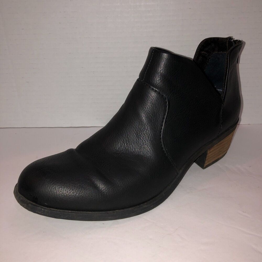 Born boc Size 9 Black Lucy Faux Leather Bootie Back Zip Chelsea Ankle Boots - Picture 10 of 11